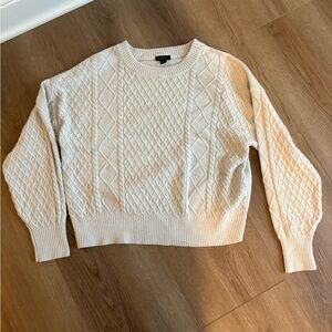 Ann Taylor Ivory Diamond Knit Sweater